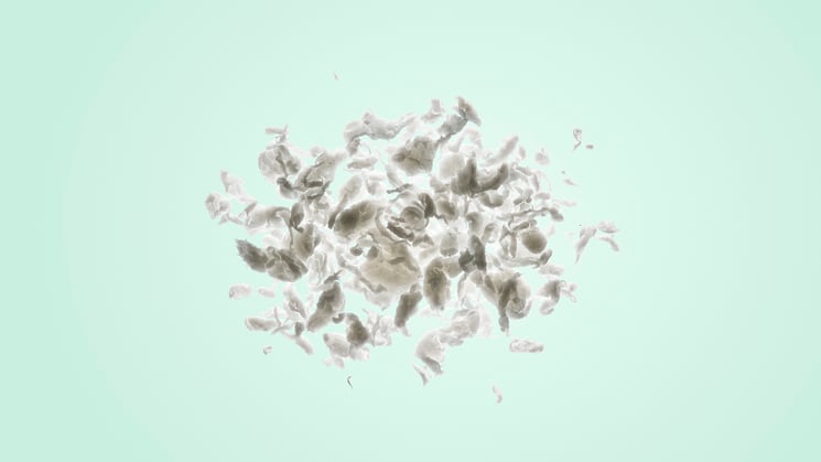 pappersmassa på grön bakgrund