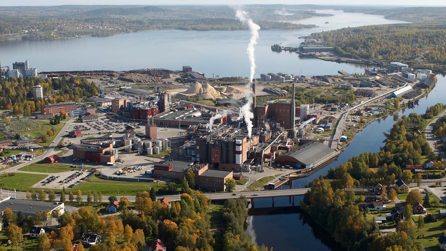 flygbild över domsjö fabriker