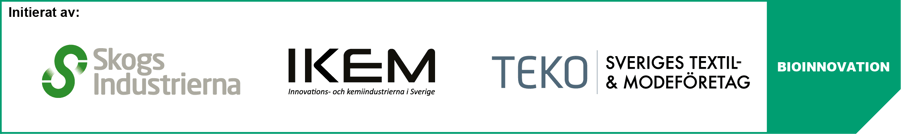 skogsindustriernas, ikems, tekos och bioinnovations logotyper