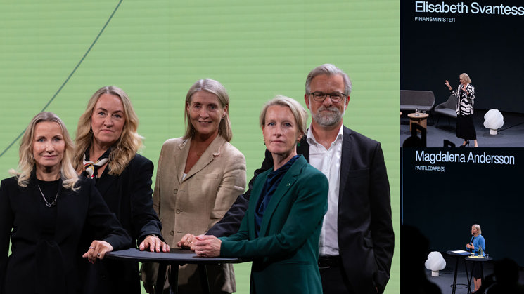 Annika Roos, vd Jernkontoret, Jonas Hagelqvist, vd IKEM, Viveka Beckeman, vd Skogsindustrierna, Maria Sunér, vd Svemin och Pia Sandvik, vd Teknikföretagen