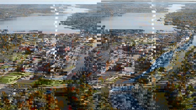 flygbild över domsjö fabriker