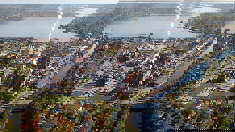 flygbild över domsjö fabriker