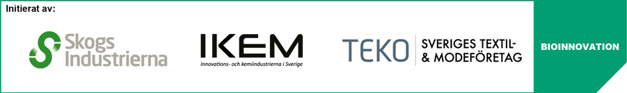 skogsindustriernas, ikems, tekos och bioinnovations logotyper