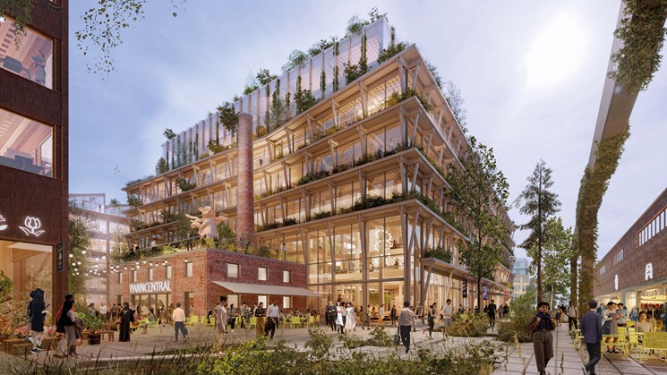 rendering av wood city sickla